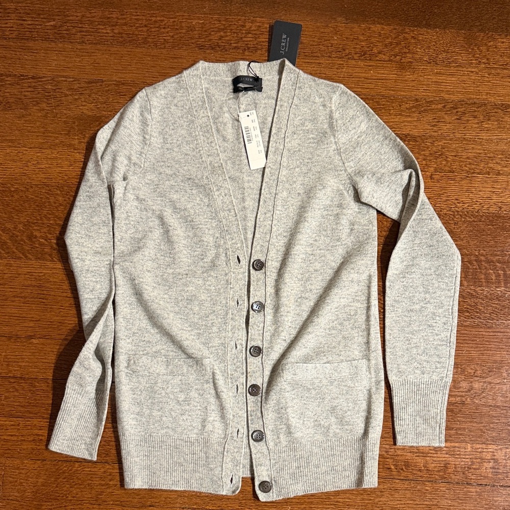J. Crew Light Gray Cardigan Sweater